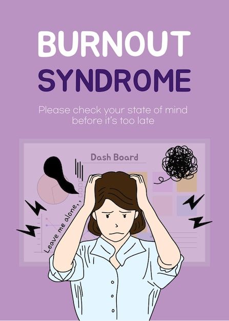 Burnout syndrome company work office str... | Premium Vector #Freepik #vector #template #mental-care Burnout Syndrome, Company Work, Vector Template, Work Office, Poster Template, Adobe Stock, Premium Vector, Vector Illustration, Mindfulness