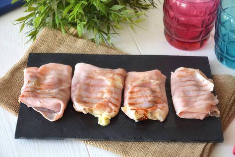 » Involtini di prosciutto cotto - Ricetta Involtini di prosciutto cotto di Misya Idee Pasto Sano, Finger Food, Fresh Rolls, Finger Foods, Rolls, Meat, Chicken, Ethnic Recipes