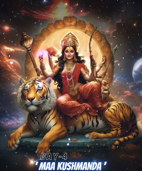 Kushmanda Mata, Navratri Devi Images, Nav Durga, Hindu Statues Goddesses, Mata Ji, Ma Durga, Durga Picture, Aadi Shakti, Hindu Rituals