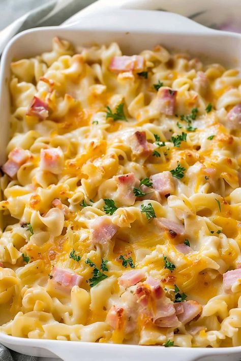 Slow Cooker Ham Casserole Recipes, Ham And Noodle Casserole Recipes, Ham Hotdish Recipes, Ham Noodle Casserole Recipes, Ham And Noodles Recipes, Ham Casseroles For Dinner, Ham Dishes For Dinner, Ham Meals Ideas, Casseroles With Ham