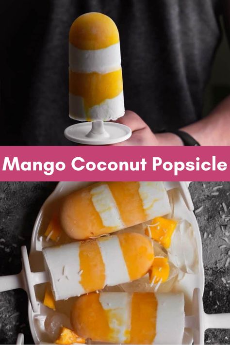 Mango Coconut Popsicle, Coconut Cream Popsicles, Healthy Summer Treats, Coconut Popsicles, Granitas, Easy Summer Dessert, Healthy Popsicles, Allergen Free Recipes, Midday Snack