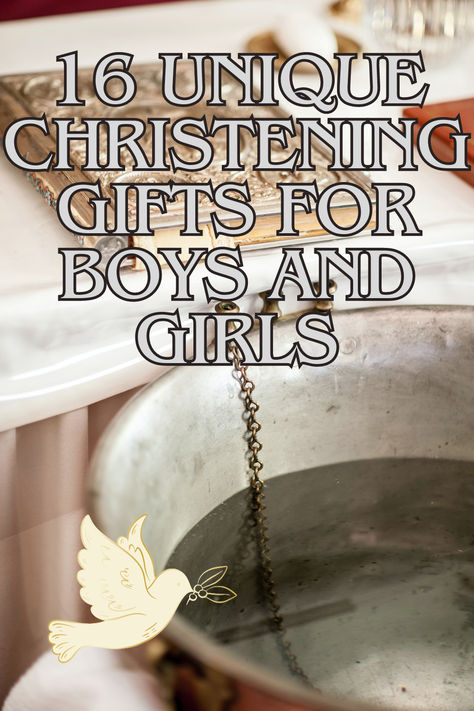 Celebrate a special christening with 16 unique gifts for boys and girls. From personalized keepsakes to meaningful tokens, these presents are perfect for this memorable occasion. #ChristeningGifts #UniqueBaptismPresents #SpecialOccasionGifts Christening Present Ideas, Gifts For Godchild, Christening Ideas Boy, Baptism Gifts For Baby Boy, Baby Boy Baptism Gift Ideas, Baptismal Gifts, Confirmation Gifts For Boys Catholic, Godson Gift Ideas Baptisms, Baptism Souvenirs For Boys