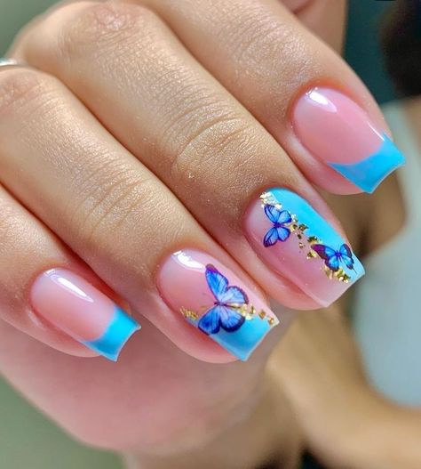 Summer Nails Short | Summer Nails 2023 Belle Nails, Nail Polish Art Designs, Halloween Acrylic Nails, Tie Dye Nails, Fancy Nails Designs, Short Acrylic Nails Designs, Butterfly Nail, Chic Nails, Fancy Nails