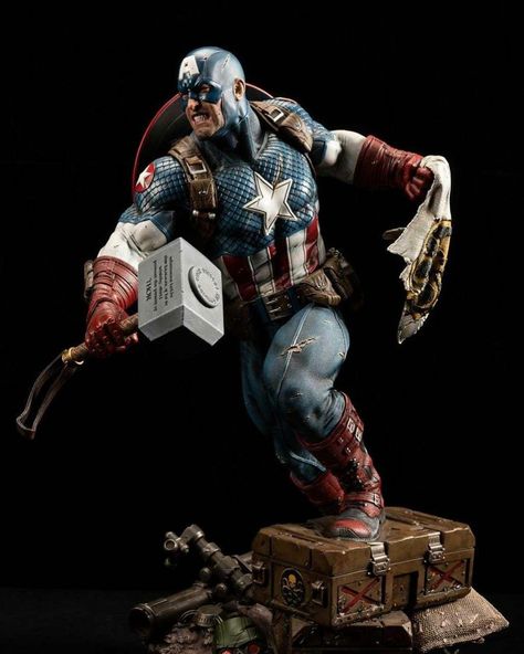 Ultimate Captain America, Captain America Statue, Captain America 1, Captain America Art, Xm Studios, Marvel Statues, Marvel Collectibles, Marvel Artwork, Super Soldier