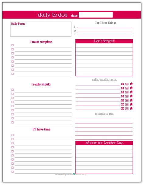 Малина - Ежедневный список дел планировщик для печати To Do Planner, Daily To Do List, List Planner, Budget Planer, Work Planner, Planner Printables Free, Planner Printables, Daily Planner Printable, Weekly Planner Printable