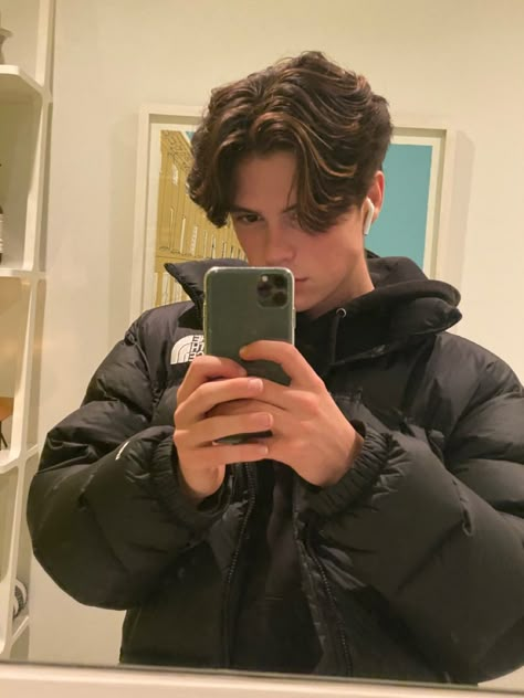 Middle Part, A Man, Mirror, Beauty