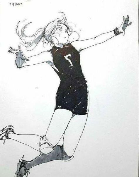 ☑Cute BunBuns (HQ x KnB) - 42 - Wattpad A Drawing, Volleyball, A Girl, Black And White, Anime, White, Black