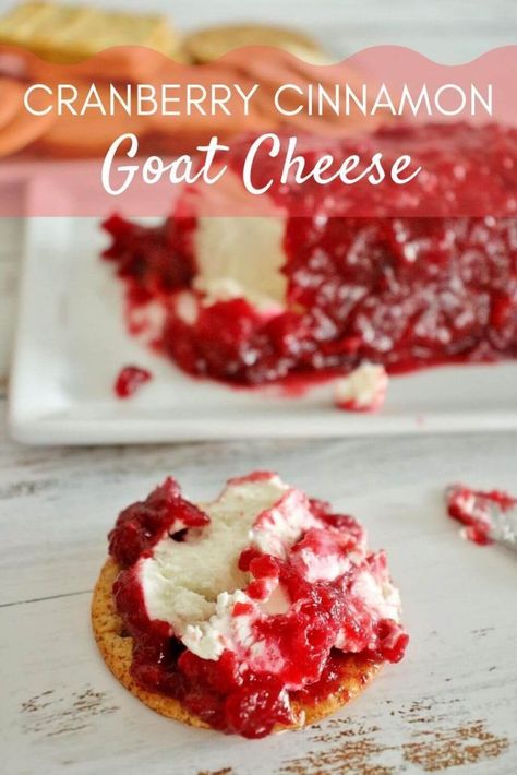 The ultimate savory-sweet addition to your winter cheese board! Homemade Cranberry Cinnamon Goat Cheese is a vast improvement on store-bought varieties, which are often simply rolled in dried cranberries. This recipe features a cinnamon and orange infused cranberry sauce coating, and it’s utterly addictive! #cheeseboard #chevre #goatcheese #cranberries #winter #fall #entertaining Winter Cheese Board, Goat Cheese Log, Entertaining Christmas, Goat Milk Recipes, Cranberry Cinnamon, Goat Cheese Appetizer, Cheese Log, Goat Cheese Recipes, Farmers Cheese