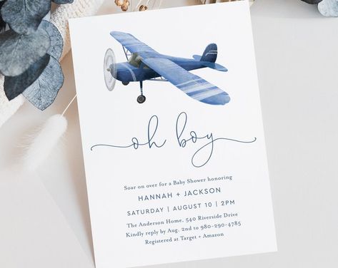 Baby shower invite pilot | Etsy Riverside Drive, Baby Shower Invite, Baby Shower Invitations, Baby Shower, Shower