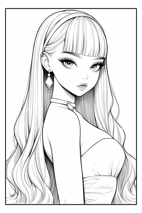 People Coloring Pages, Manga Coloring Book, Color Drawing Art, Detailed Coloring Pages, Cartoon Coloring Pages, Arte Inspo, Dessin Adorable, Cute Easy Drawings, Coloring Book Art