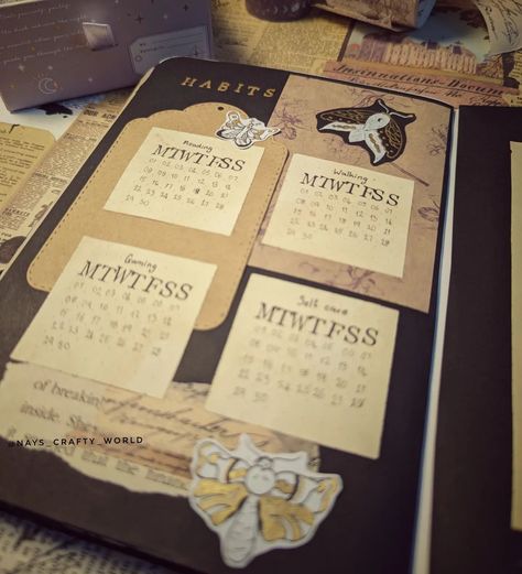 ✨ 𝓗𝓪𝓫𝓲𝓽 𝓽𝓻𝓪𝓬𝓴𝓮𝓻 ✨ with a gothic academia theme #Bulletjournal #journaling #tracker Gothic Bullet Journal, Journaling Tracker, Gothic Academia, 2024 Bullet Journal, Bullet Journal Pages, Gothic Romance, April 12, Habit Tracker, Bullet Journal Inspiration