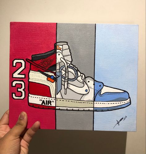 Jordan 4 Painting, Air Jordan Painting, Sneakers Painting Ideas, Nike Painting, Canvas Painting Patterns, Jordan Painting, Painting Ideas Canvas, Sneakers Sketch, Art Help