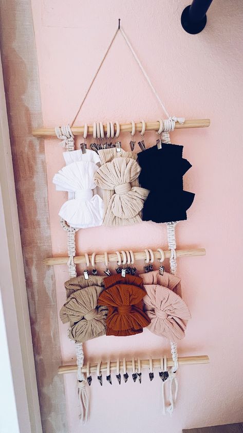 POVETIRE Baby Headband Holder, Hair Bows and Accessories Storage Organizer, Wall Hanging Decor for Nursery Toddler Girls Room (Beige-1) #baby #nursey #babygirl #interiordesign Baby Headband Holders, Bow Rack, Hat Holder, Toddler Girl Room, Headband Holder, Hanging Organizer, Accessories Storage, Baby Girls Nursery, Girl's Room