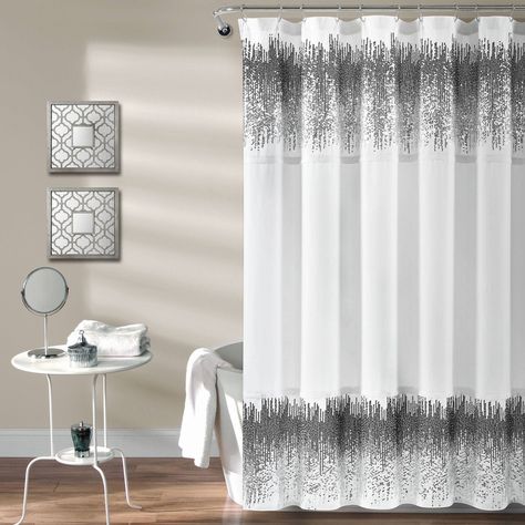 Teenager Bathroom, Glam Bathroom, Dark Curtains, Lush Decor, White Shower Curtain, Luxury Bedroom Master, Lemon Cookies, Black Curtains, Lined Curtains