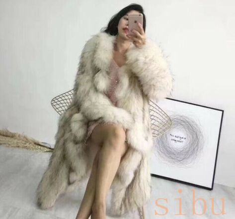 Luxury Women's Long Lapel Fox Fur Collar Coat Parka Jacket Outwear Winter Black Fur Dress, Faux Fur Parka, Black Winter Jacket, Luxury Jacket, Fur Collar Jacket, Fur Collar Coat, Winter Outwear, Fox Fur Coat, Collar Jacket