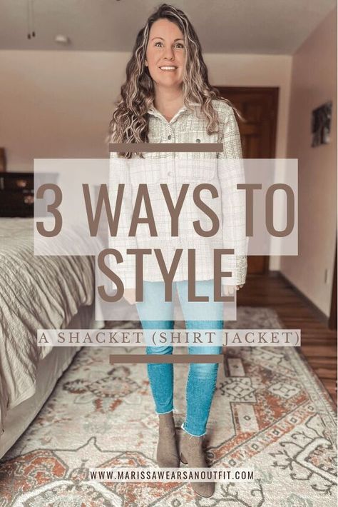 Shackets are all the rage Shacket Style Ideas, How To Dress Up A Shacket, How To Style A Shacket With Jeans, How To Wear A Shacket With Jeans, Shacket And Jeans Outfit, How To Wear A Shacket, How To Style A Shacket, Oversized Shacket Outfit, Styling A Shacket