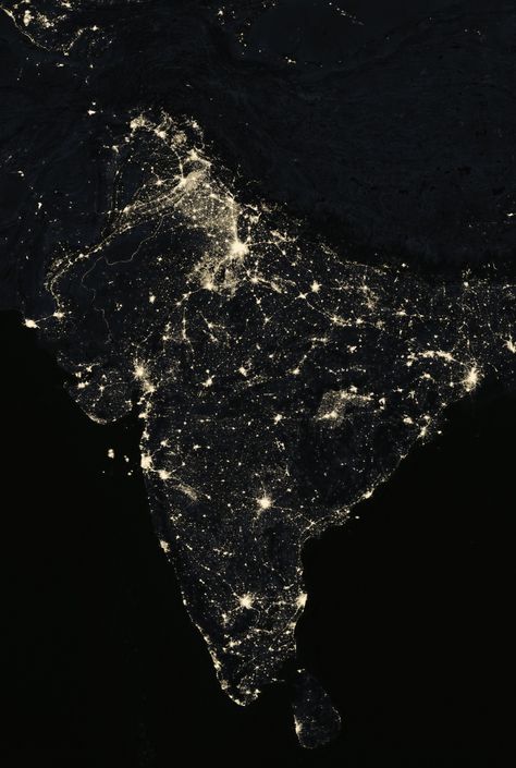 India by night. India Map Asthetic Picture, Aesthetic Night India, Night Aesthetic Indian, India From Space At Night, World Geography Map, Earth At Night, Rama Image, Lord Rama Images, Today's Moon Pic In India