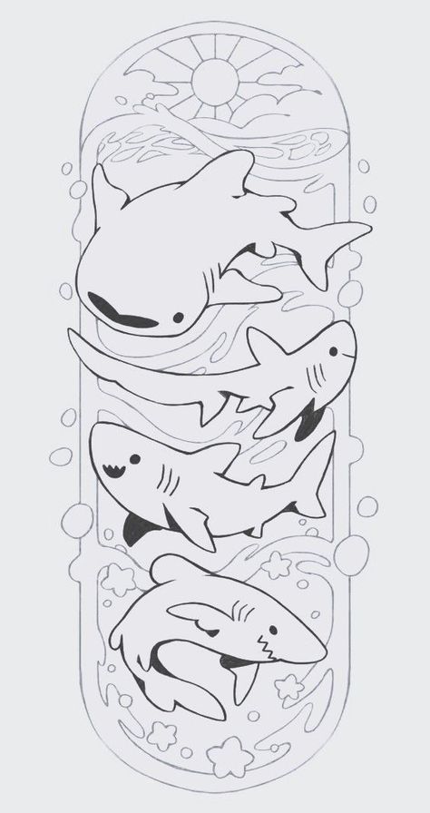 Sharks Coloring Pages, Sea Creatures Outline, Street Sharks Art, Shark Sketch Drawing, Shark Colouring, Print Out Coloring Pages, Joululahjat Diy, Free Coloring Pages For Kids, Shark Drawing