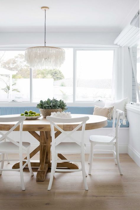 Three Birds Renovations Dining Room, Dining Room Hamptons, Coastal Dining Nook, Hamptons Style Dining Room, Hamptons Decorating, Hampton Dining Room, Hamptons Dining Room, Hampton Dining Table, Hamptons Dining Table