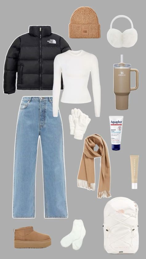 Aesthetic Cold Winter Outfits, Outfit For Trip Winter, Cold Winter Casual Outfits, Cute Cold Day Outfit Casual, Winter Cute Outfits Cold, Winter Girl Outfits Aesthetic, Outfit Ideas For School In Winter, Cold Winter Aesthetic Outfit, Winter Outfits Cold For School