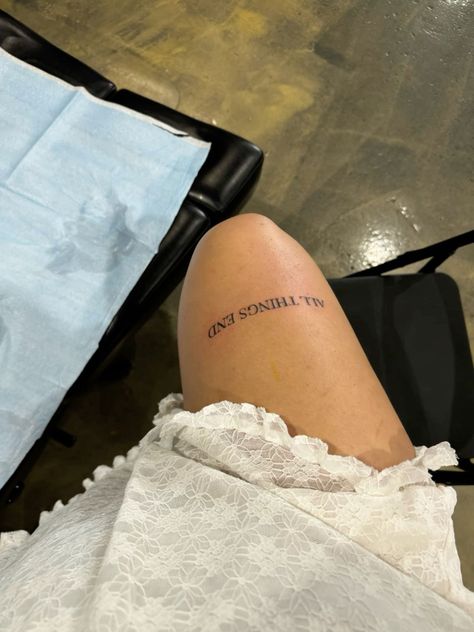 Thigh Lyric Tattoo, Lyrical Tattoos, Born Sick Tattoo Hozier, Hozier Lyrics Tattoo, Hozier Inspired Tattoos, Lyric Tattoo Ideas, Hozier Tattoo, Cool Tattoos For Girls, Senior Jeans