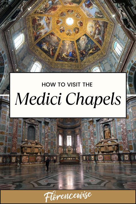 Have you heard of the gorgeous Medici Chapels in Florence?

Home to the famous Princes Chapel, striking artwork depicting the old and new testaments, and several Medici tombs, this is a must-see while you're in town! 

To find out how to visit and why they are so important, keep reading! Medici Chapel, One Day In Florence, Filippo Brunelleschi, Visit Florence, Uffizi Gallery, Italy Tours, Sistine Chapel, Old And New Testament, San Lorenzo