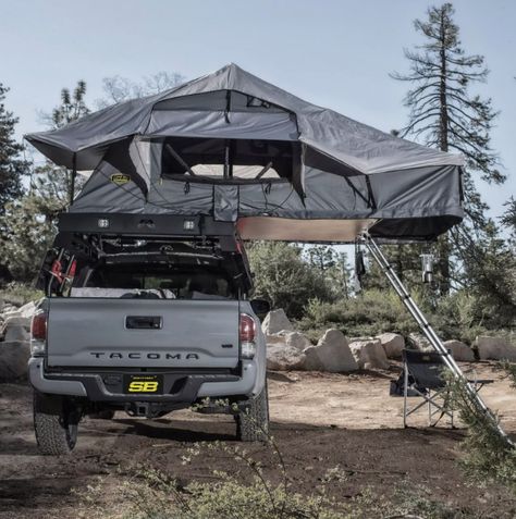 https://amzn.to/4emxOSd Roof Rack Tent, Toyota Camper, Rooftop Tent, Tent Set Up, Aluminium Ladder, Roof Tent, Tent Sale, Truck Camping, Stainless Steel Hinges