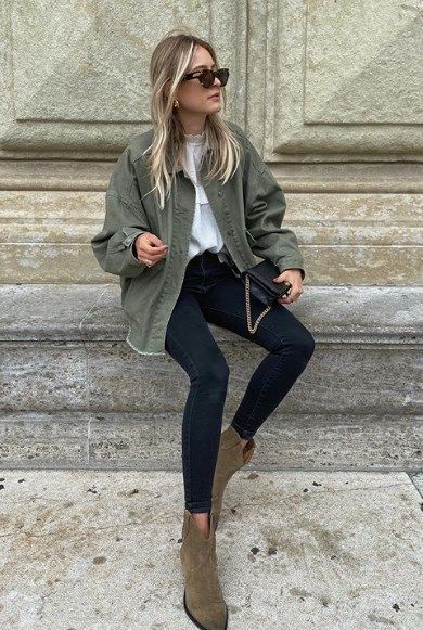 Outfits chic con las trendy Botas C . https://whispers-in-the-wind.com/shopping/?-fits1 Clothes Combination, Outfit Informal, Outfit Botas, Uni Outfits, Cowboy Outfits, Boots Western, Outfits Chic, Mode Casual, Chilly Weather