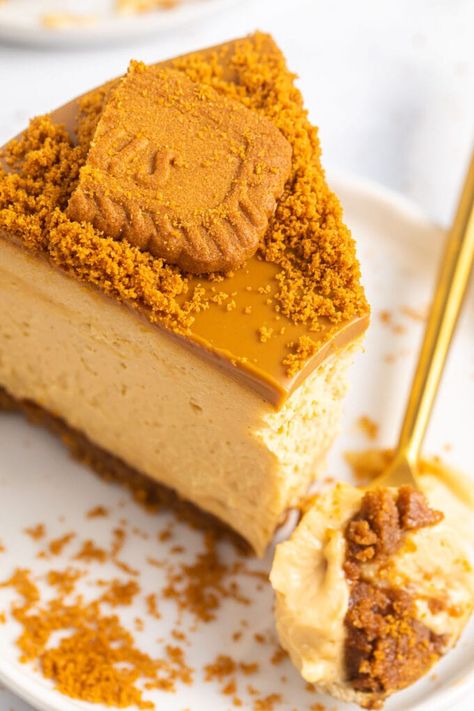 Lotus Biscoff Cheesecake, Christmas Cheesecake Recipes, Christmas Cheesecake, Biscoff Cheesecake, Biscoff Cookie Butter, Cheesecake Toppings, Biscoff Cookies, Classic Cheesecake, Lotus Biscoff