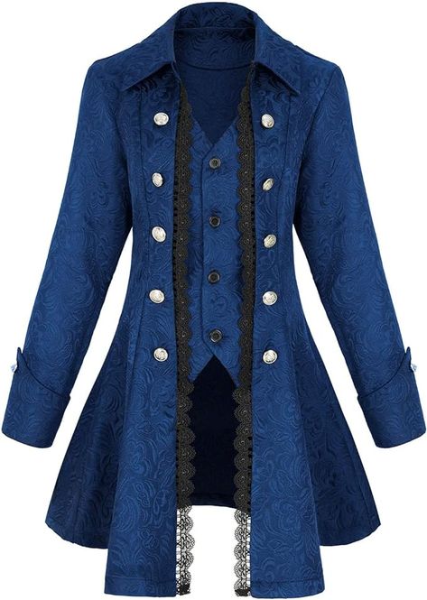 Amazon.com: Teyujosem Women's Renaissance Gothic coat medieval pirate steampunk vest jacket(Z3007WH,M) : Clothing, Shoes & Jewelry Medieval Pirate, Steampunk Vest, Gothic Coat, Pirate Jacket, Costume Inspo, Twelfth Night, Gothic Steampunk, Vest Jacket, Shoes Jewelry