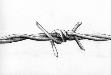 barbed wire Barbed Wire Drawing, Barbed Wire Tattoos, Barbed Wire Art, Wire Drawing, Wire Fence, Barbed Wire, Drawing Images, Charcoal Drawing, A Pencil