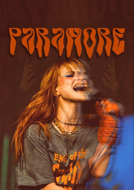 Band Posters Paramore, Paramore Vintage Poster, Paramore Band Poster, Paramore Poster Prints, Paramore Poster Aesthetic, Hayley Williams Wallpaper Aesthetic, Paramore Poster Vintage, Hayley Williams Poster, Paramore Aesthetic Wallpaper