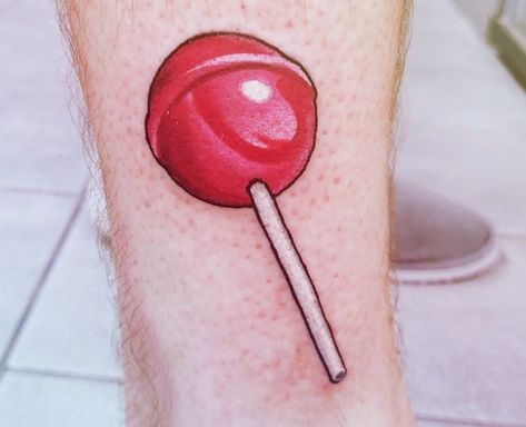 Lollipop Tattoo Design, Candy Tattoo Design, Heart Lollipop Tattoo, Sucker Tattoo, Candy Tattoo Ideas, Lollipop Tattoo, Lollipop Cartoon, 01 Tattoo, Tatu Ideas