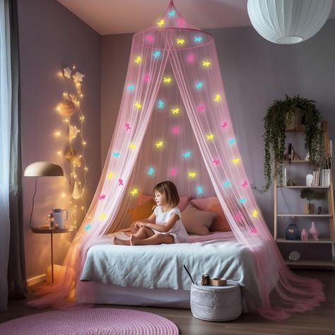 Net Room, Bedroom Tent, Pink Canopy, Girls Bed, Bed Hanging, Galaxy Lights, Canopy Bed, Mosquito Net, Baby Bedroom