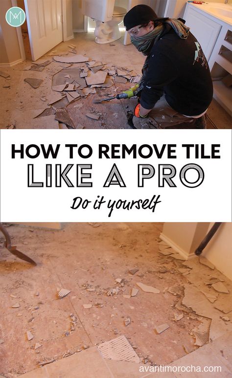 How To Remove Shower Tile, How To Replace Tile In Bathroom, How To Demo Bathroom Tile Floor, Replacing Tile In Bathroom, Demo Tile Bathroom, How To Demo Tile Floor, How To Remove Bathroom Tile, Retile Bathroom Floor Diy, How To Remove Tile Flooring