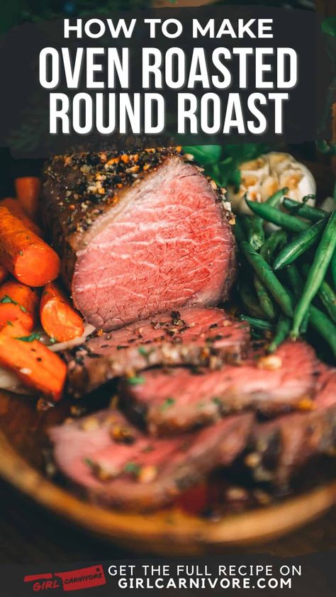 How to cook a round roast recipe in the oven How To Cook Bottom Round Roast, Bottom Round Roast Recipes Oven, Beef Bottom Round Roast Recipes, Bottom Round Roast Oven, Beef Bottom Round Roast, Roast Beef Recipes Oven, Hosting Meals, Beef Eye Round Roast, Round Roast Recipe