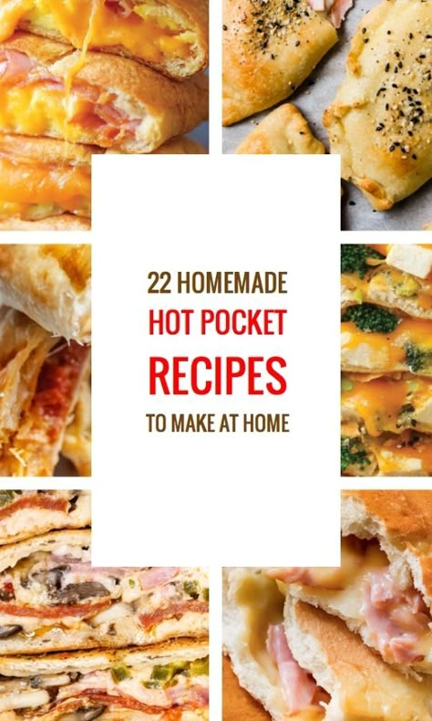 Homemade Hot Pockets Freezer, Gluten Free Hot Pockets, Pocket Meals, Pocket Recipes, Pizza Pockets Recipe, Hot Pocket Recipes, Campfire Pizza, Homemade Pizza Pockets, Homemade Hot Pockets