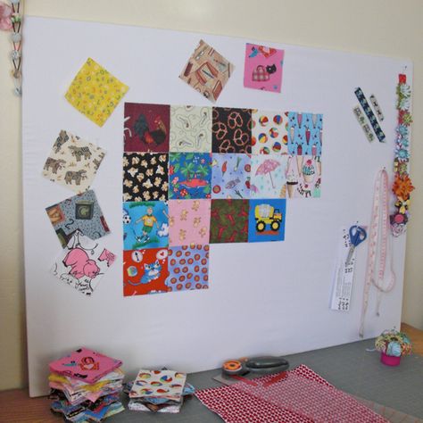 Dollar Store Crafts » Blog Archive » Quick and Simple Design Wall Quilt Frame, Quilt Design Wall, Sewing Room Storage, Sewing Spaces, Sewing Room Design, Old Ways, Sewing Room Organization, Quilting Room, Quilt Storage