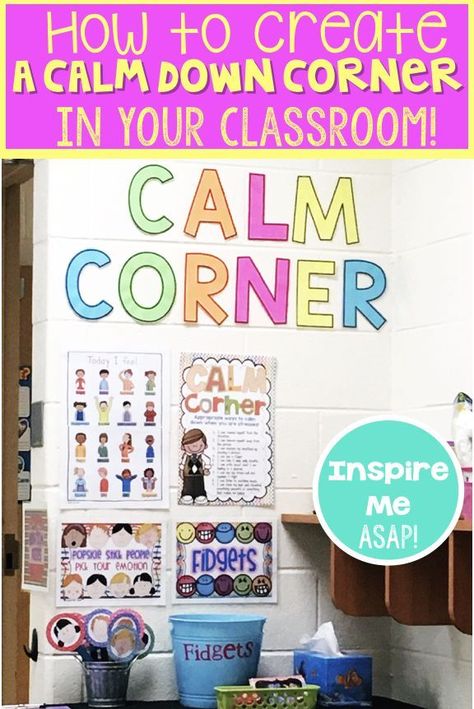 Creating a calm down corner is my classroom has helped meet meet my students' social and emotional needs. Click to read this blog post about how YOU can create a calm down corner TODAY in your classroom! Sensory Pathways, Classroom Economy, Calm Corner, Calm Classroom, Character Studies, Behavior Plans, Conscious Discipline, Sped Classroom, Calm Down Corner