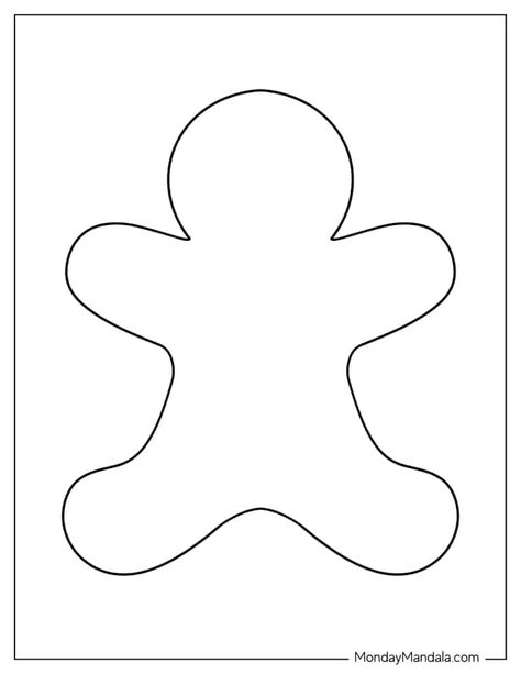 48 Gingerbread Man Templates (Free PDF Printables) Gingerbread Doll Pattern Free, Gingerman Template, Free Gingerbread Man Template, Gingerbread Outline, Pottery Templates Free Printable, Gingerbread Printable, Gingerbread Template, Gingerbread Man Craft, Christmas Card Decorations