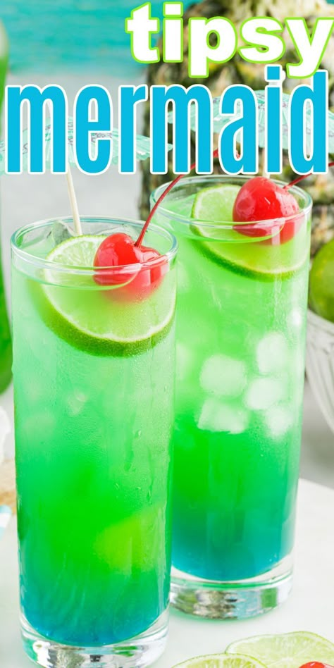 Jolly Rancher Vodka, Tropical Drink Recipes, Mermaid Cocktail, Rum Drinks Recipes, Mermaid Drink, Cocktail Drinks Alcoholic, Tropical Drinks, Beach Cocktails, Mix Drinks