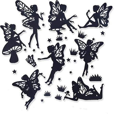 Night Elves, Fairy Cartoon, Fairy Silhouette, Fairy Jars, Butterfly Fairy, Fairy Girl, Lasercut Design, Scrapbooking Paper, Craft Set