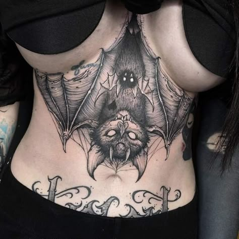 Emo Tattoos, Self Love Tattoo, Goth Tattoo, Bat Tattoo, Wicked Tattoos, Cool Chest Tattoos, Tattoed Women, Deep Meaning, Dope Tattoos