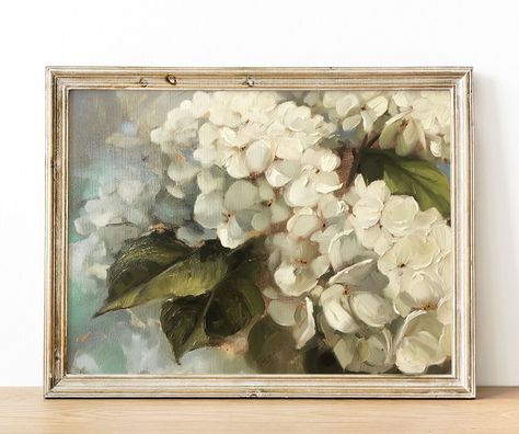 Free Printable White Hydrangea Farmhouse Wall Art - The Cottage Market