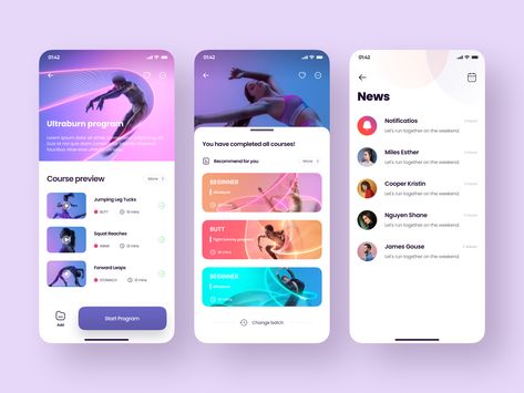 การออกแบบ Ui Ux, Dance App, Gym App, Mobile App Inspiration, Ui Design Principles, Event App, Ui Ux 디자인, Dance Design, Ui Design Trends