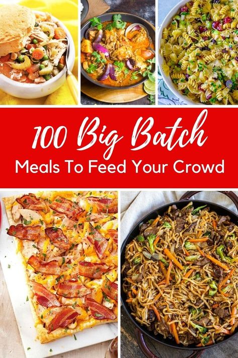 Big Batch Meals, Big Recipes, Big Batch Recipes, Batch Meals, Batch Recipes, Big Family Meals, Chicken Casserole Easy, Large Group Meals, Large Family Meals