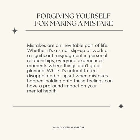 NEW SERIES: SELF-FORGIVENESS 🌟 We all make mistakes, and that’s okay! Forgiving yourself is a powerful step towards healing and mental well-being. 🌿 Remember, it’s not about being perfect; it’s about progress and growth. Embrace your journey and be kind to yourself along the way. ✨ Have you ever struggled with self-forgiveness? How did you overcome it? Share your story in the comments below! Let’s support each other on this path to self-compassion. 💬👇 Don’t forget to follow us for more uplif... Learning To Forgive Yourself, How To Forgive Yourself And Move On, Its Okay To Make Mistakes, Forgive Yourself Quotes Make Mistakes, How To Forgive Yourself For Mistakes, Forgive Yourself For Not Knowing What You, Self Forgiveness, Mistakes Happen, Forgive Yourself