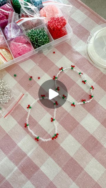 Aurelie Erikson on Instagram: "Cherry Bracelets 🍒  Another nostalgic summer craft to add to your summer to-do list! ☀️ These cherry beaded bracelets were surprisingly so easy to make and add the perfect summer touch to bracelet stack! 🍒🎀  tag a friend who needs a craft night this summer 🫶🏼🍒☀️  . . . . . . . . . . . #diycrafts #nostalgic #80skid #diybracelets #diybracelet #summercrafts #diytutorial #summerfashion #beadedbracelet #beadedjewelry #armparty #summerfashion #summertrends #craftymama #amazonfinds" Stacked Beaded Bracelets, Summer To Do List, Cute Friendship Bracelets, Preppy Jewelry, Crafty Mama, Arm Party, Craft Night, Summer Crafts, Perfect Summer