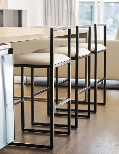 Rove Concepts https://www.roveconcepts.com/parson-counter-stool Iron Furniture Design, Dining Table Design Modern, Steel Furniture Design, Steel Dining Chairs, Dining Room Furniture Modern, Chair Design Wooden, Luxury Sofa Design, Industrial Style Furniture, Kursi Bar