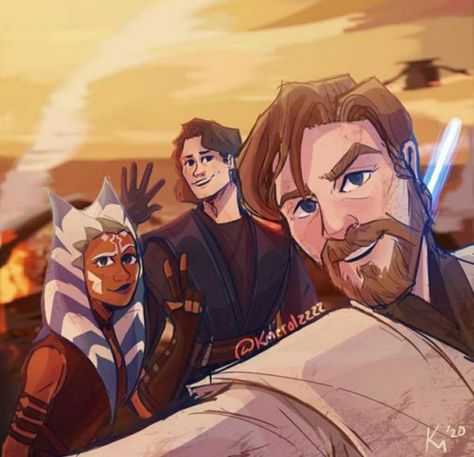 Anakin Obi Wan, Clone Wars Art, Star Wars Ahsoka, Star Wars Jokes, Star Wars Drawings, The Clone Wars, Star Wars Comics, Star Wars Artwork, Ahsoka Tano